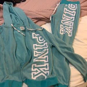 Victoria Secret zip up hoodie and sweatpant set